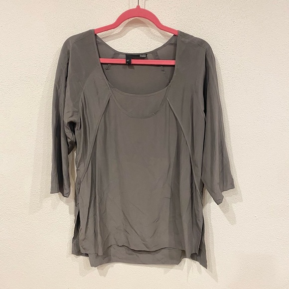 Eileen Fisher Top Women's Size Small Gray Silk Layered Quiet Luxury - Picture 1 of 4